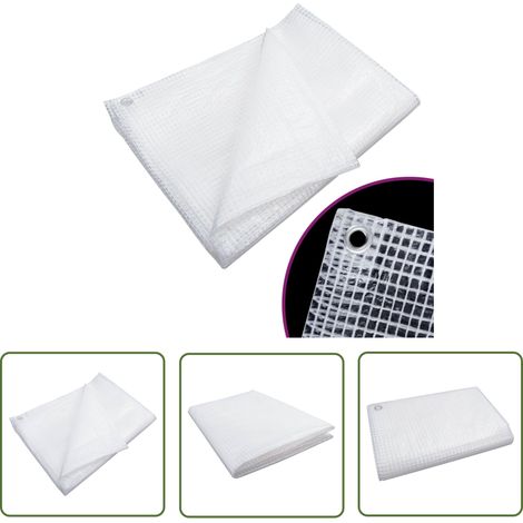 The Living Store Bâche de gaze 140 g/m² 4x8 m Blanc - Bâche De Protection - Bâche Gazé - Bâche Imperméable - Bâche Transparente - Bâche Extérieure (1/5)
