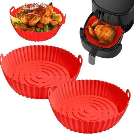 Doublures pour friteuse à air comprimé - FOLAYA - Lot de 2 - Silicone - Imperméable et anti-adhésif (1/4)