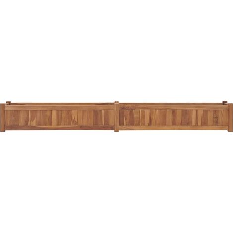 vidaXL Arriate elevado madera maciza de teca 200x30x25 cm (1/2)