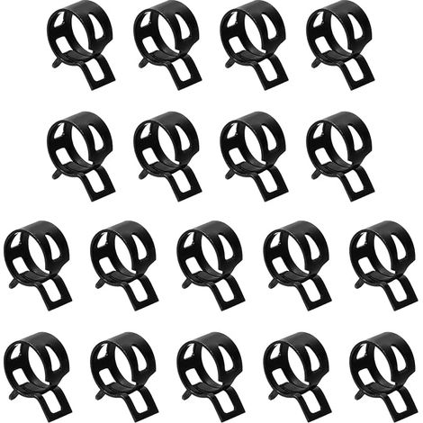 18 pièces Colliers de serrage pour tuyau d'aspiration 15 mm noir (1/5)