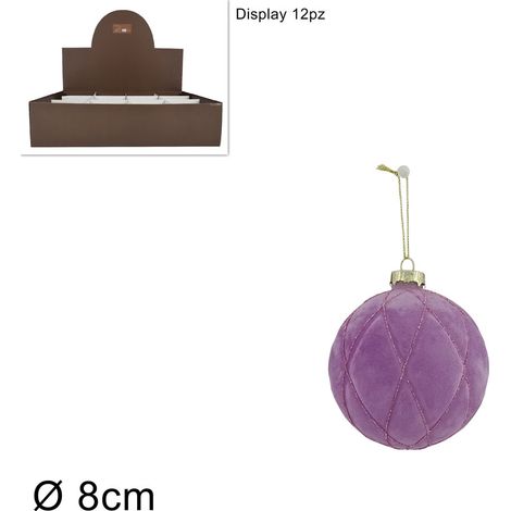 PALLA VETRO DIAMETRO 8 CM VELLUTO LILLA