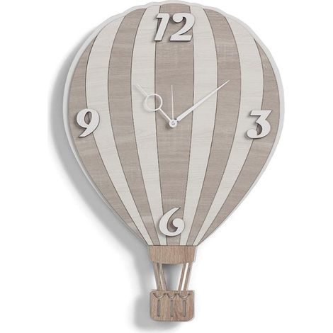 Orologio da parete legno laminato 41X59 cm BRC - MONGOLFIERA (1/2)