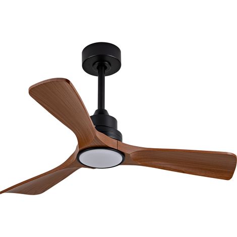 Ventilatore da soffitto con luce 107 cm, ABS nero/noce, telecomando, motore DC - CHICFURN (1/5)