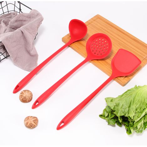 Langstieliger Silikonspatel, antihaftbeschichtet, hitzebeständig, flexibler Spatel für Pfannen und Woks - x-x (1/4)
