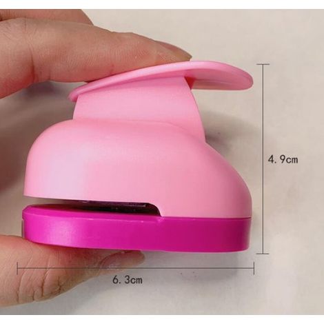 Perforatrice creativa,Perforatrice per carta,Perforatrice per carta,Plastica,Perforatrice a forma di cuore,6,34,9 cm,Rosa (1/4)