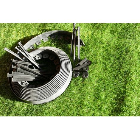 Classgarden – Bordure de jardin souple 9 mètres en plastique recyclé – Hauteur 3.8 cm – 1 bordure avec 18 piquets et 3 connecteurs