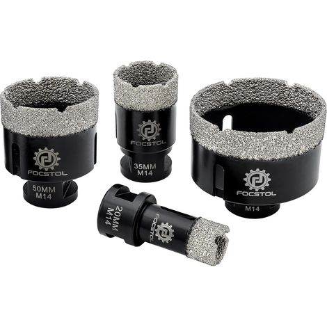 Scie Cloche Carrelage Kit - Foret Diamant Carrelage Kit pour Porcelaine Marbre Granit 4 pièces (20/35/50/68mm) (1/5)