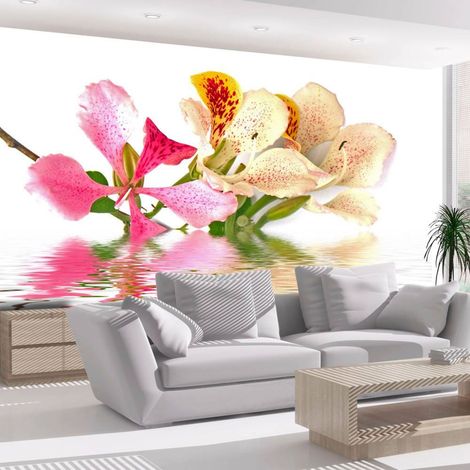 Papier peint fleurs tropicales arbre aux orchidées bauhinia - 300 x 230 cm