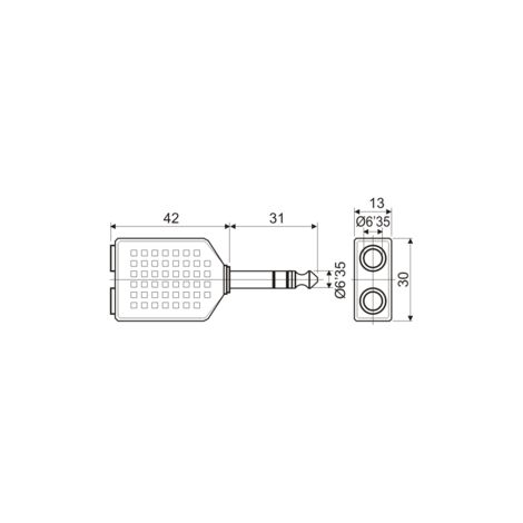 Adaptador estéreo 6.35 mm a doble hembra estéreo 6.35 mm Electro Dh 13.450 8430552022595 (1/2)