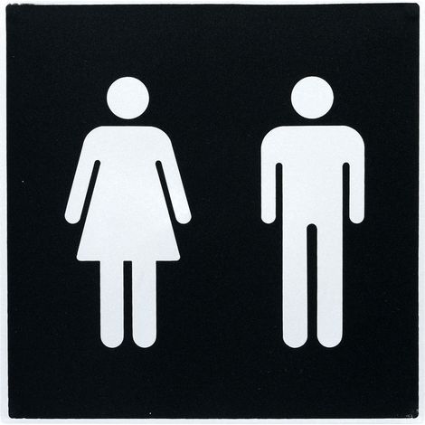 Plaque de porte Toilettes H/F - Europe design 200x200mm - 4280233 (1/2)
