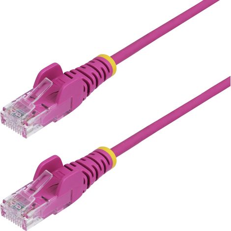 StarTech.com Câble Ethernet CAT6 Rose Fin de 50cm, Sans Accroc, 100W PoE, UTP, LSZH, Fil de Cuivre Pur 28AWG, Cordon Patch Réseau RJ45 avec Serre-Câble, Contrôlé Fluke