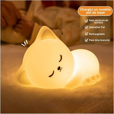 Baby-Hasen-Nachtlicht mit 7 Lichtmodi, Touch-Steuerung, USB-aufladbar, fürs Kinderzimmer, Geschenkidee, Silikon-Nachtlicht für Kinder (1/5)