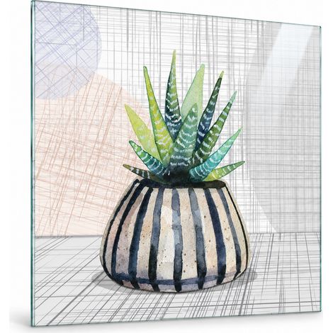 Lupia Quadro Botanico su Vetro 30x30 cm GLASS BOTANY SHABBY 3 da Parete (1/4)
