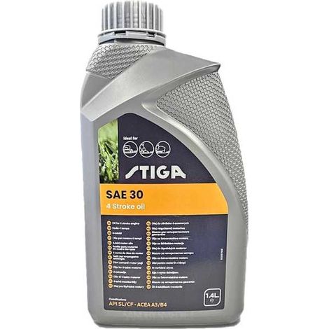 Huile moteur STIGA SAE 30 4 temps – bidon 1,4 L (réf. 1111 9236 01)