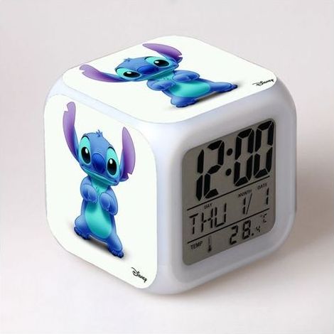 TAISHENGDA – Kleiner 8 cm (3 Zoll) großer digitaler LED-Wecker mit Stitch- und Anime-Motiv für Babys und Kinderzimmer – 20 (1/5)