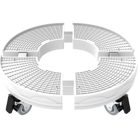 QORVA-Support à plantes robuste sur roulettes, capacité de charge de 200 kg, support pour pots de fleurs ronds réglables de 30 à 50 cm pour l'intérieur et l'extérieur.