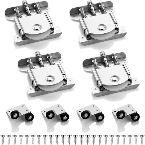 4 Paires Roulette Porte Coulissante Placard Roulette Placard Coulissant Roulettes Coulissant Armoire Roues de Garde-robe Coulissantes Meubles Roues Coulissante (1/5)