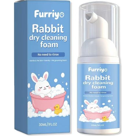 Furriyo Kaninchen-Trockenshampoo-Schaum – Pflegeprodukte für Haustiere – Fleckenentfernung, Dufterhalt und Trockenshampoo-Pflege (1/5)