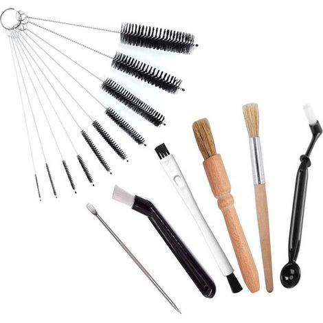 Set mit 16 Reinigungsbürsten für Kaffeemaschinen Reinigungsset für Espressomaschinen geeignet für Wasserbehälter Gläser Becher Kaffeekannen und (1/2)