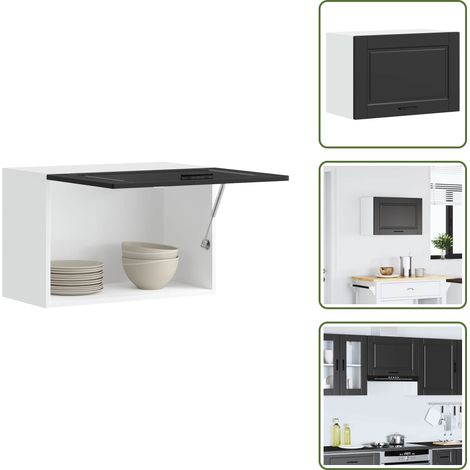 vidaXL Armoire murale de cuisine Porto noir bois d'ingénierie (1/5)