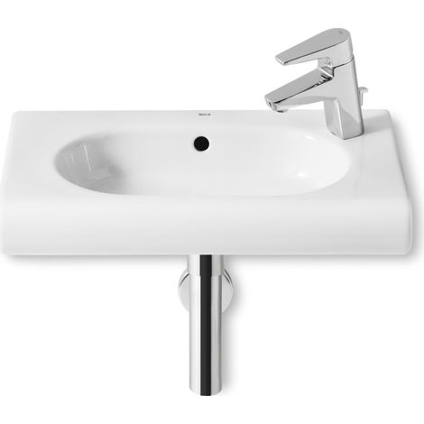 Lavabo mural compacto con orificio a la derecha para grifería MERIDIAN - ROCA Medidas: 550x320 mm (1/2)