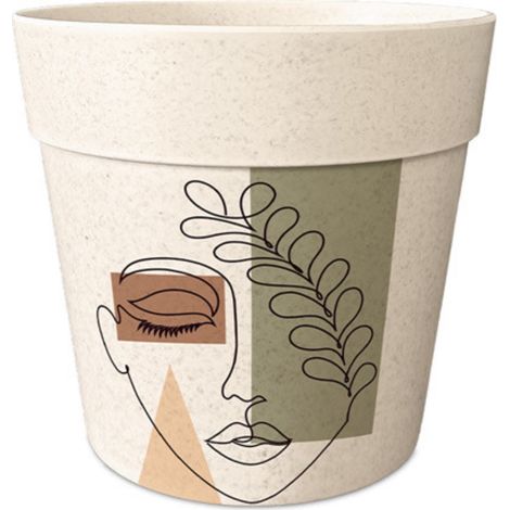 Cache-pot en bambou motif visage 8 cm (1/2)