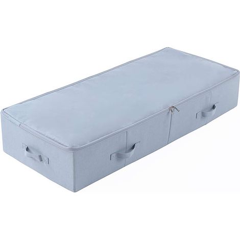 100 43 18 cm, bacs de rangement sous-lit de taille jumbo avec 3 côtés ouverts et 2 fermetures à glissière, pliables et respirants, gris clair (1/5)