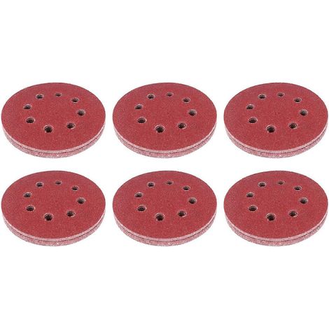 60 Stück Schleifscheiben 5 Zoll, 8 Löcher, 6 Sorten, Schleifpapier mit Klettverschluss, rundes Schleifpapier zum Polieren