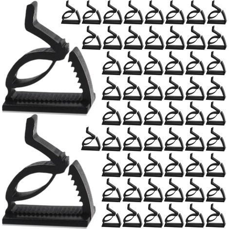 Clips de câble 60pcs Support de câble en Nylon réglable Holder Cordon Auto-adhésif Organisateur Cordon Polyvalent idéal pour Les lumières chaîne Câbles électriques (1/5)