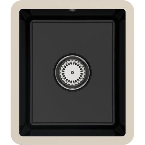Vasque VB U-Bau-SP Subway 45 SU 375x440mm Ablgarn. avec revêtement Keram Pure Black