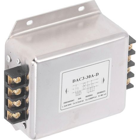 Bloque de terminales de filtro de cable trifásico - Supresor de interferencias de ruido EMI - AC250V 440V 50/60Hz (1/5)