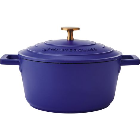 MasterClass Cacerola eléctrica de aluminio fundido azul, 20 cm, 2,5 litros, en caja de regalo