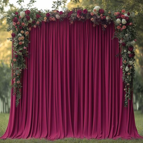 Rideau de Fond pour Mariage - Cantonnière - Décoration pour fête de Mariage et cérémonie (Bordeaux, 1.5M x 3M) (1/4)