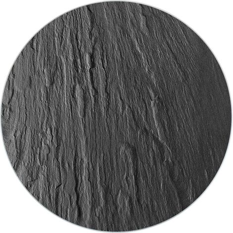 WENKO 53981100 Sottopentola Rotondo in Ardesia per pentole, padelle, Vetro temperato Silicone, Nero (1/4)