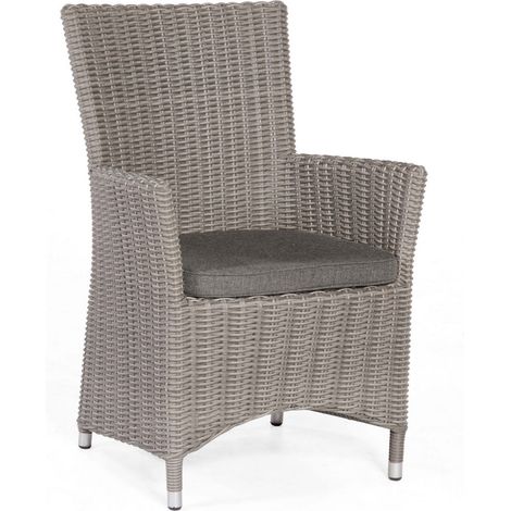Sonnenpartner Ikarus Gartensessel Gartenstuhl Aluminium mit Polyrattan stone-grey