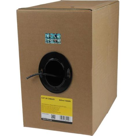 StarTech.com Câble Ethernet Cat 5e en Vrac - 304,8 m - Solide - Classé CMR - Noir - Conforme TAA (1/2)