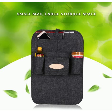 Organisateur de siège arrière de voiture, support de style de voiture, housses en feutre, siège polyvalent multi-poches, conteneur de rangement en laine, boîte suspendue, sac d'accessoires de véhicule (1/5)