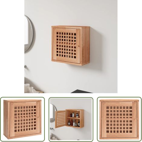 The Living Store Wandschrank 42x18x42 cm Massivholz Nussbaum - Holzschrank - Wandschrank - Nussbaumschreibtisch - Regal - Aufbewahrungsraum (1/5)