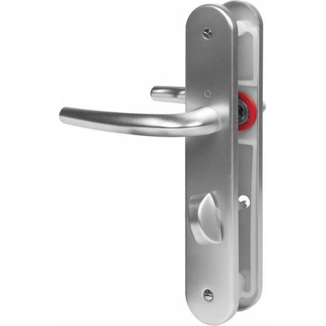 Türbeschlag auf Platten HOPPE SAN DIEGO 1191/265, 7×70 mm, WC-Verriegelung, Aluminium eloxiert silber