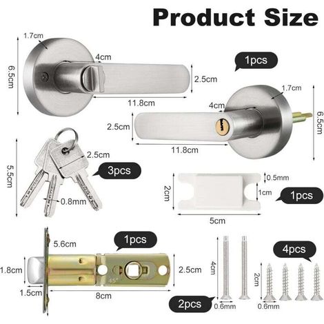 Ronde Bouton Serrure Verrouillage Porte,Serrure de Porte Design Tulipe,Bouton de Porte Rotatif,Poignée de Porte Rotative (1/3)