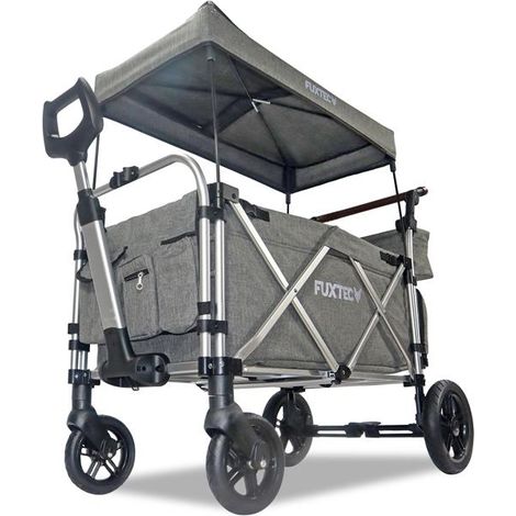 FUXLIFE by FUXTEC FX-CTL950 Gris Premium Carro de Mano Plegable con espacio de carga ampliado, bolsa térmica y toldo parasol Ideal para jardín, camping y actividades al aire libre (1/5)