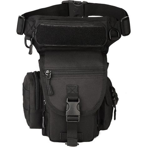 Taktische Beintasche MOLLE wasserdicht für Outdoor, Wandern, Radfahren, Schwarz (1/3)