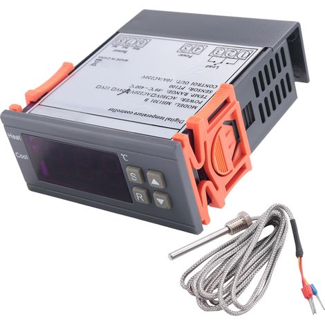 ContrôLeur de TempéRature NuméRique -99-400 DegréS PT100 M8 Sonde Thermocouple Capteur Thermostat IntéGré 220 V Interrupteur (1/5)