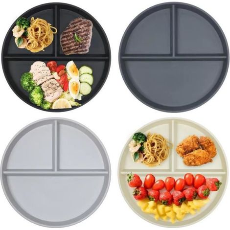 Assiette Divisée - Non spécifié - Lot de 4 - 23cm - Reutilisable - Incassable - Micro-Ondes (1/4)