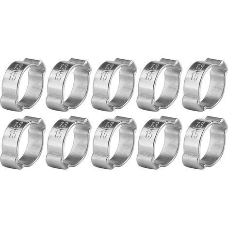10 Pcs Colliers de Serrage Tuyau Serrage Ajustable Ajustable en Acier Inoxydable (13-15Mm )