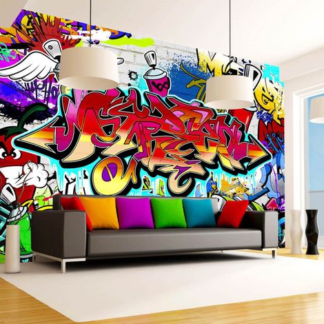 Papier peint art de rue:thème rouge - 200 x 140 cm