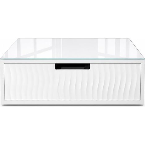TRADE SHOP - Cassetto Organizer Porta Capsule Cialde Bianco Top In Vetro Bianco Con Divisori 749669 - (1/5)