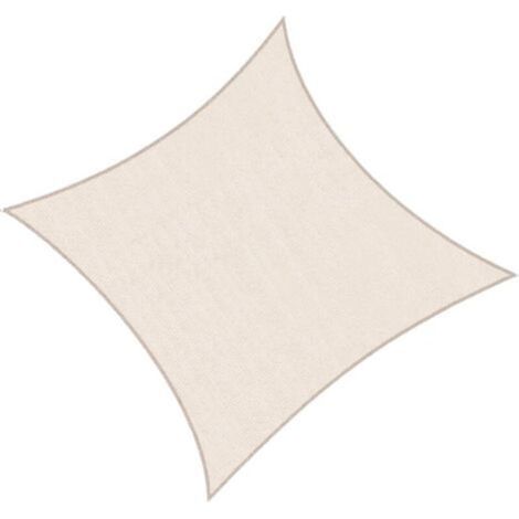 Voile d'ombrage carrée, protection UV, pour terrasse, jardin, pelouse, activités de plein air, sable, 2,5 x 2,5 m, blanc cassé