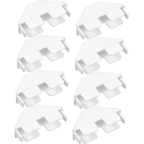 KZQ 8er-Pack Zaunpfostenkappen, Zaunpfostenzubehör, Geländerpfostenkappen, Zaunpfostenstützen, Pflasterpfostenkappen, weißes PVC, 7,6 x 4 x 2,2 cm (1/4)