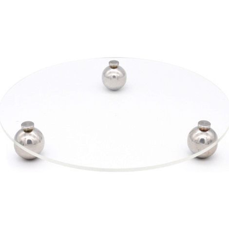 Plateau de rangement en acrylique transparent, pieds ronds en acier inoxydable, style minimaliste, étagère de bureau décorative et pratique pour cafés. (1/5)